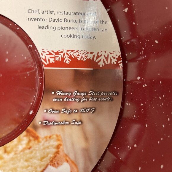 David Burke Gourmet Pro Red Fluted Bake Pan Heavy Gauge Steel 10in Oven Safe Hol - Picture 4 of 8